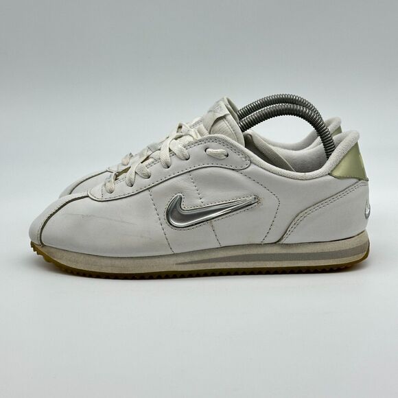 Vintage Nike Cortez Basic Jewel White Silver Mens Size 8 Leather OG Sneakers Y2K main image 9
